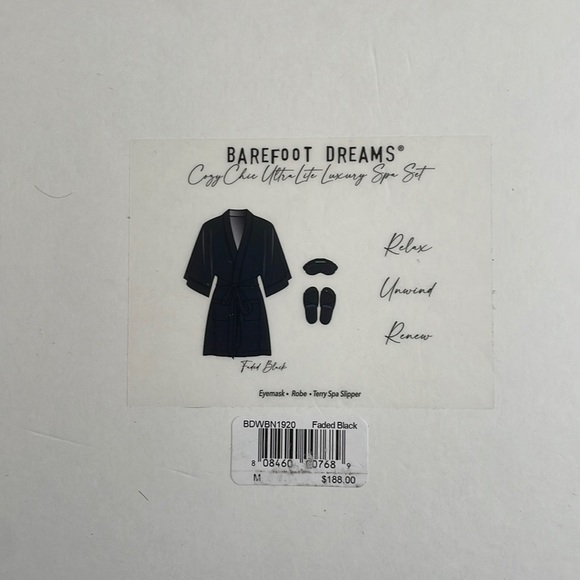 Barefoot dreams 3 piece Cozychic Ultra Lite Wrap Robe with silk detail. - Picture 7 of 8